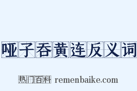 哑子吞黄连反义词是什么意思的图片